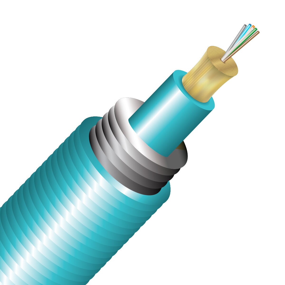 BendSafe® 6 Strand OM3 Interlocking Armored Distribution TB Plenum - Bulk per Ft.
